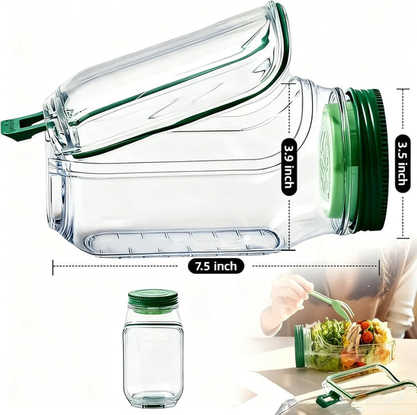 Portable Salad Jar with Side Opening